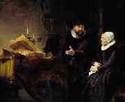 REMBRANDT Harmenszoon van Rijn, The Mennonite Preacher Anslo and his Wife